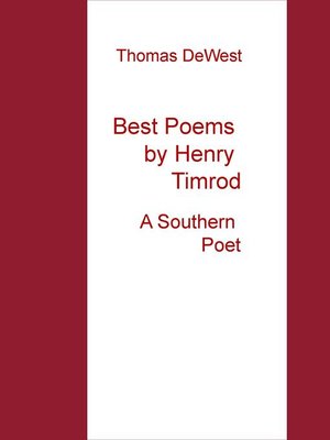 cover image of Best Poems by Henry Timrod
